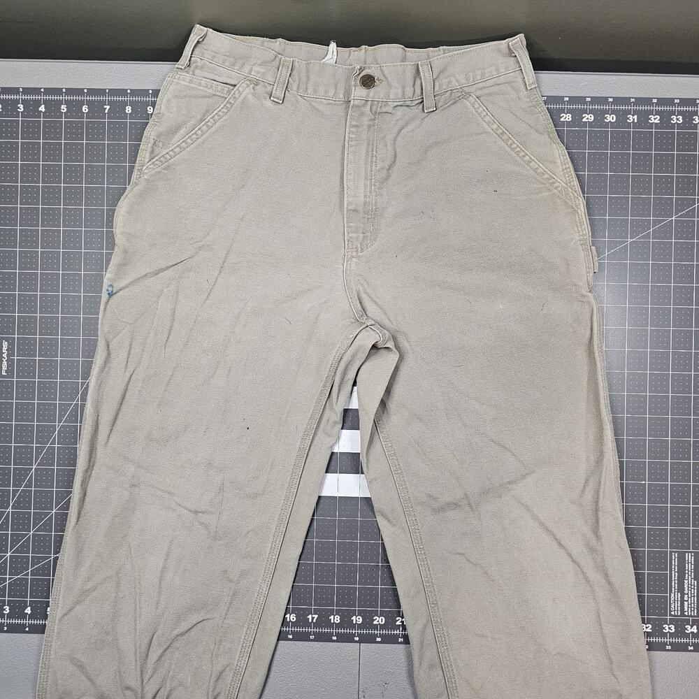 Vintage Carhartt B11 KHI Pants 32x32 Khaki Carpenter Dungaree Baggy Distressed